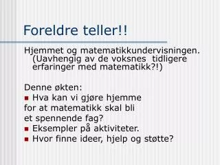 foreldre teller