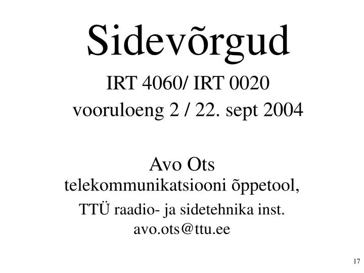 sidev rgud irt 4060 irt 0020 vooruloeng 2 22 sept 2004