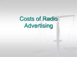 Costs of Radio Advertising