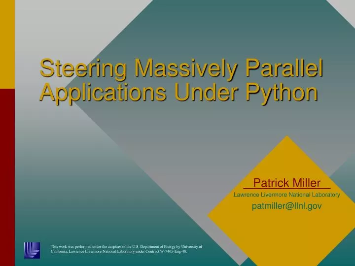 steering massively parallel applications under python