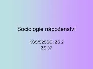 sociologie n bo enstv