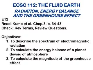 EOSC 112: THE FLUID EARTH