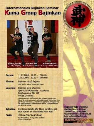 internationales bujinkan seminar k uma g roup b ujinkan