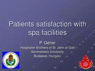 Patients satisfaction with spa facilities