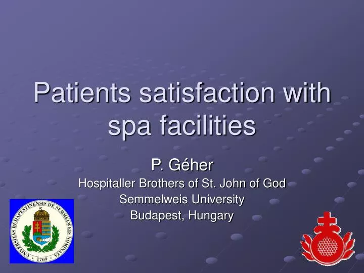 patients satisfaction with spa facilities