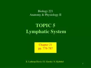 TOPIC 5 Lymphatic System