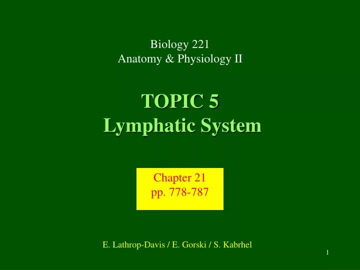 topic 5 lymphatic system