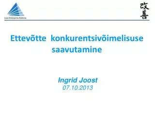 ettev tte konkurentsiv imelisuse saavutamine