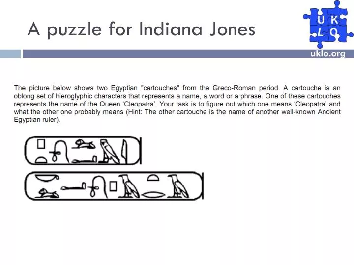 a puzzle for indiana jones