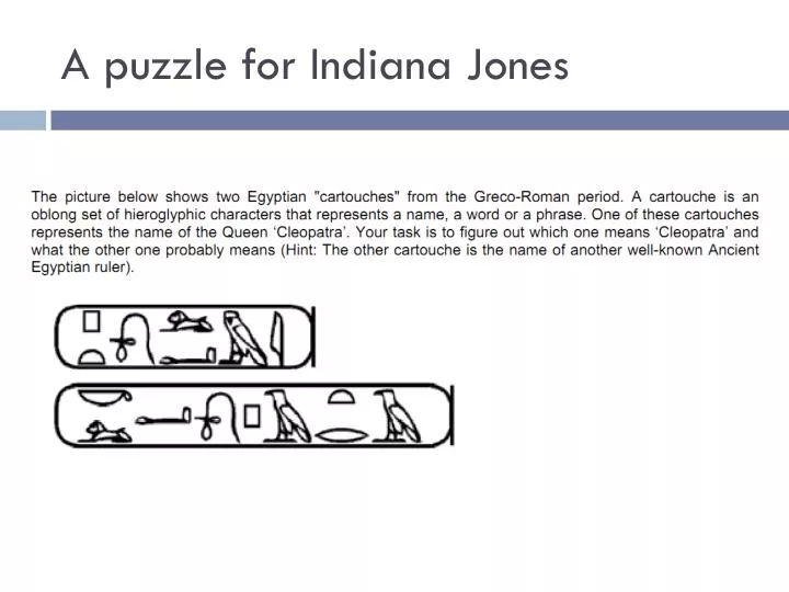 a puzzle for indiana jones