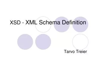 xsd xml schema definition