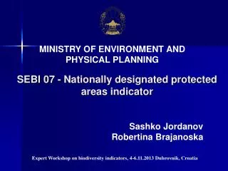 SEBI 07 - Nationally designated protected areas indicator