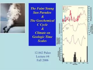 The Faint Young Sun Paradox &amp; The Geochemical C Cycle &amp; Climate on Geologic Time Scales