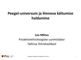 peegel universum ja ilmneva k itumise haldamine
