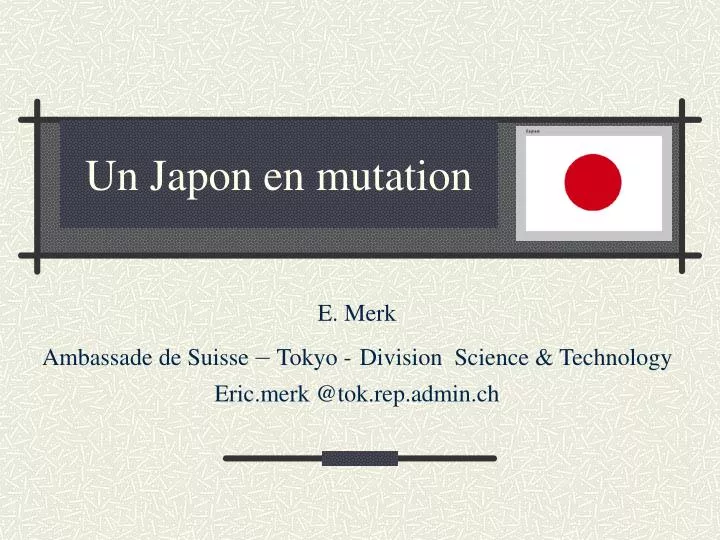 un japon en mutation