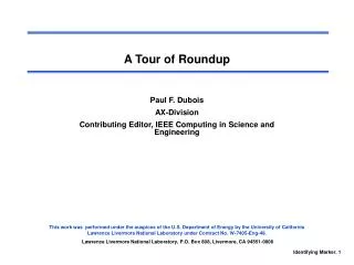 A Tour of Roundup