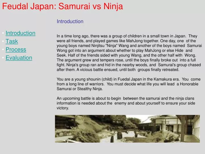 feudal japan samurai vs ninja