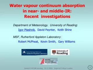 Water vapour continuum absorption in near- and middle-IR: Recent investigations