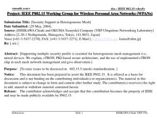 Project: IEEE P802.15 Working Group for Wireless Personal Area Networks (WPANs)