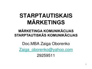 sta r ptautiskais m rketings