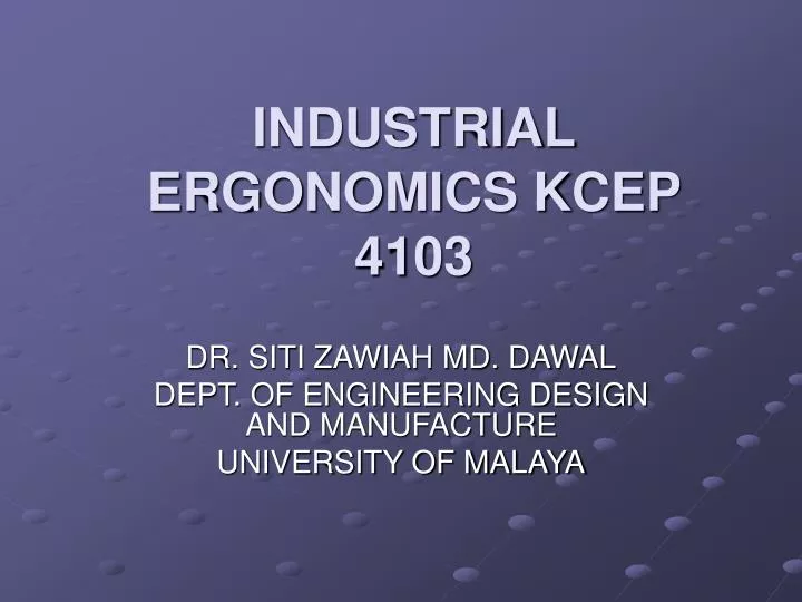 industrial ergonomics kcep 4103