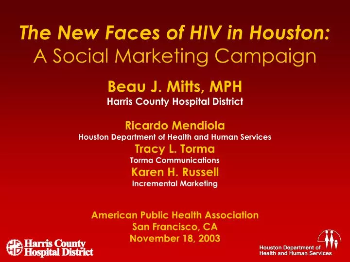 the new faces of hiv in houston a social marketing campaign