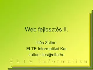 web fejleszt s ii