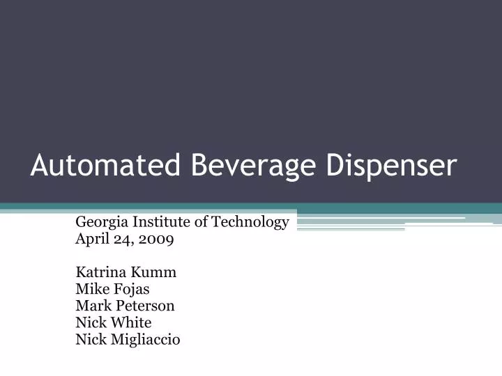 automated beverage dispenser