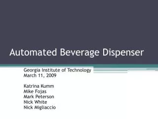 Automated Beverage Dispenser