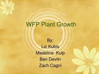 WFP Plant Growth