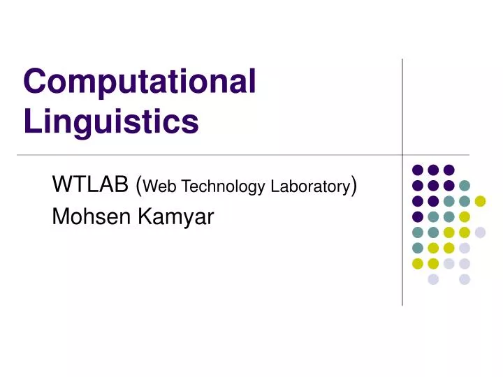 computational linguistics