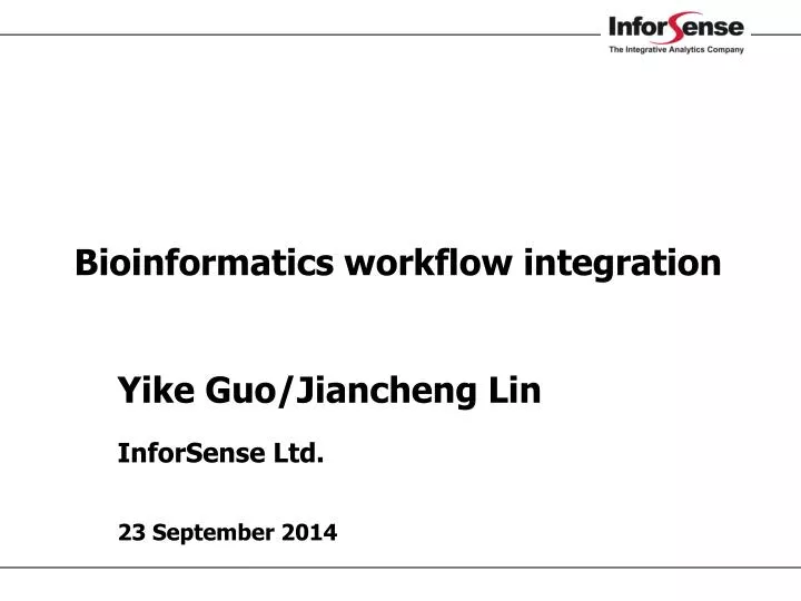 bioinformatics workflow integration