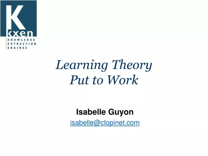 learning theory put to work