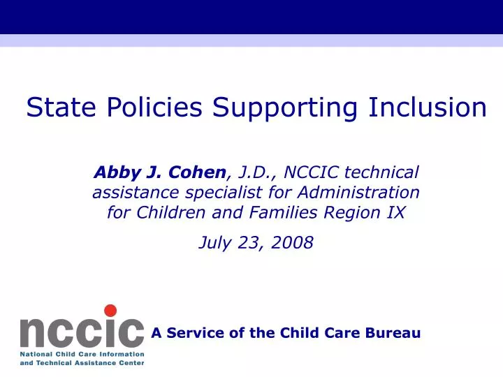 state policies supporting inclusion