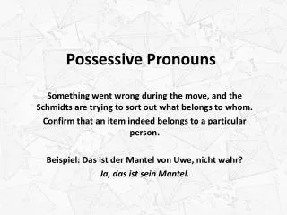 possessive pronouns