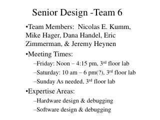 Senior Design -Team 6