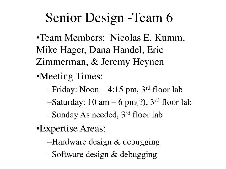 senior design team 6