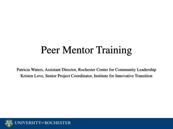 peer mentor training