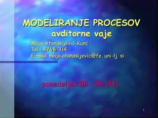 modeliranje procesov avditorne vaje