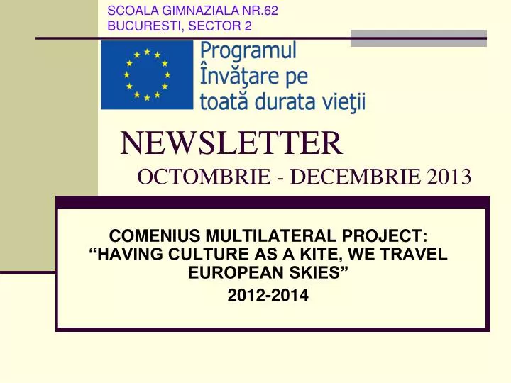 newsletter octombrie decembrie 201 3