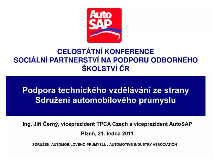 podpora technick ho vzd l v n ze strany sdru en automobilov ho pr myslu