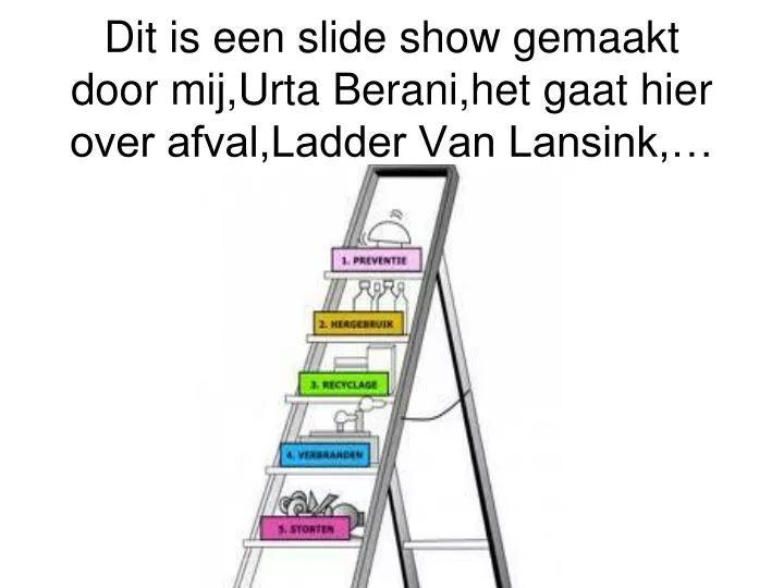 dit is een slide show gemaakt door mij urta berani het gaat hier over afval ladder van lansink
