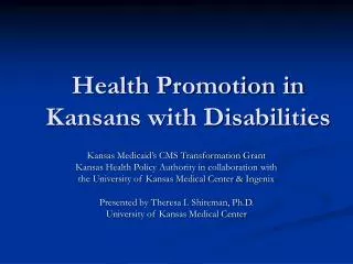 Health Promotion in Kansans with Disabilities