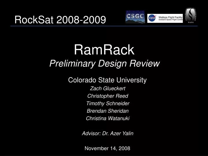 ramrack preliminary design review