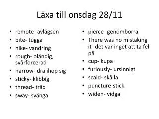 l xa till onsdag 28 11