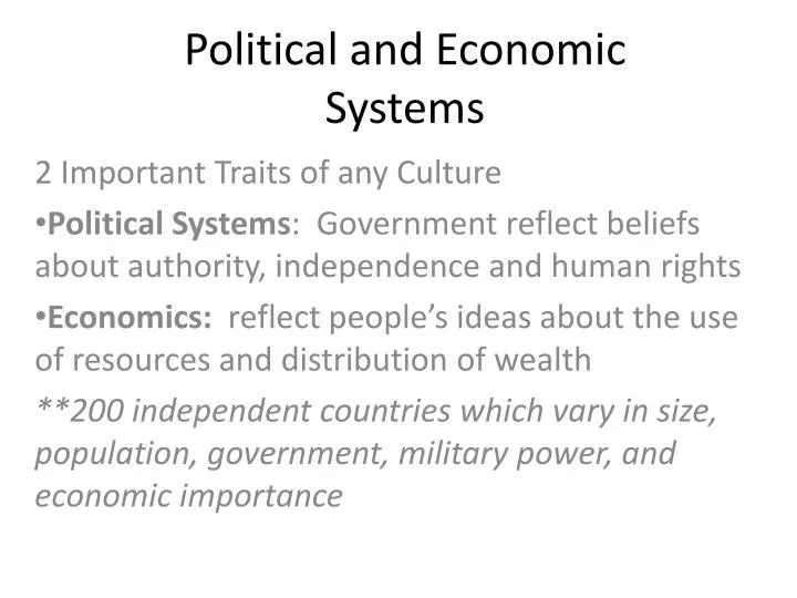 political and economic systems