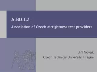 A.BD.CZ Association of Czech airtightness test providers