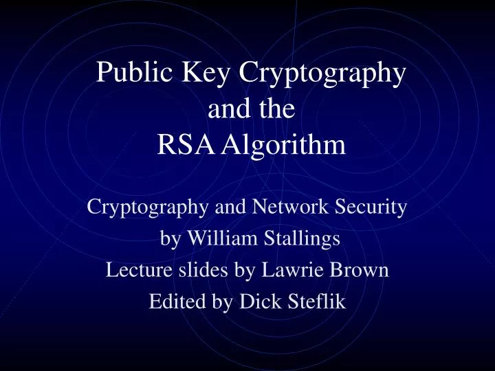 public key cryptography and the rsa algorithm