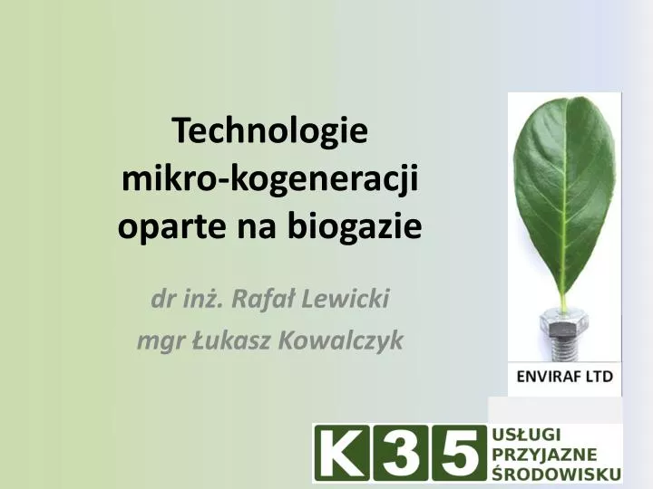 technologie mikro kogeneracji oparte na biogazie