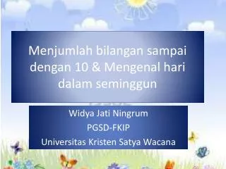 menjumlah bilangan sampai dengan 10 mengenal hari dalam seminggun